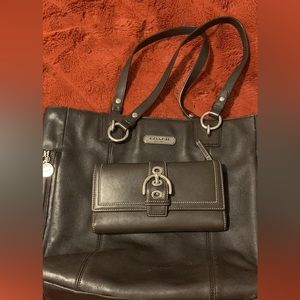 Chocolate Brown Coach Leather Tote and Wallet bundle - no bundle discount
